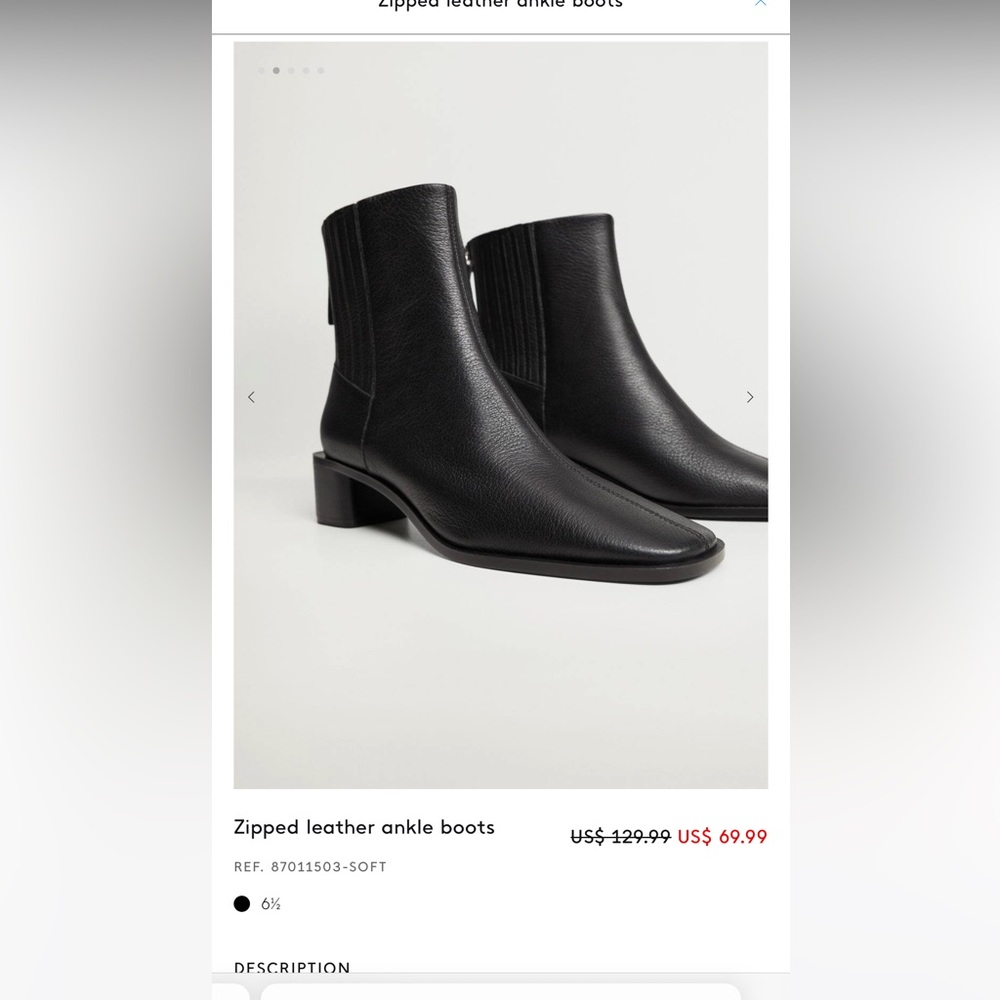 Leather ankle boots booties 6.5